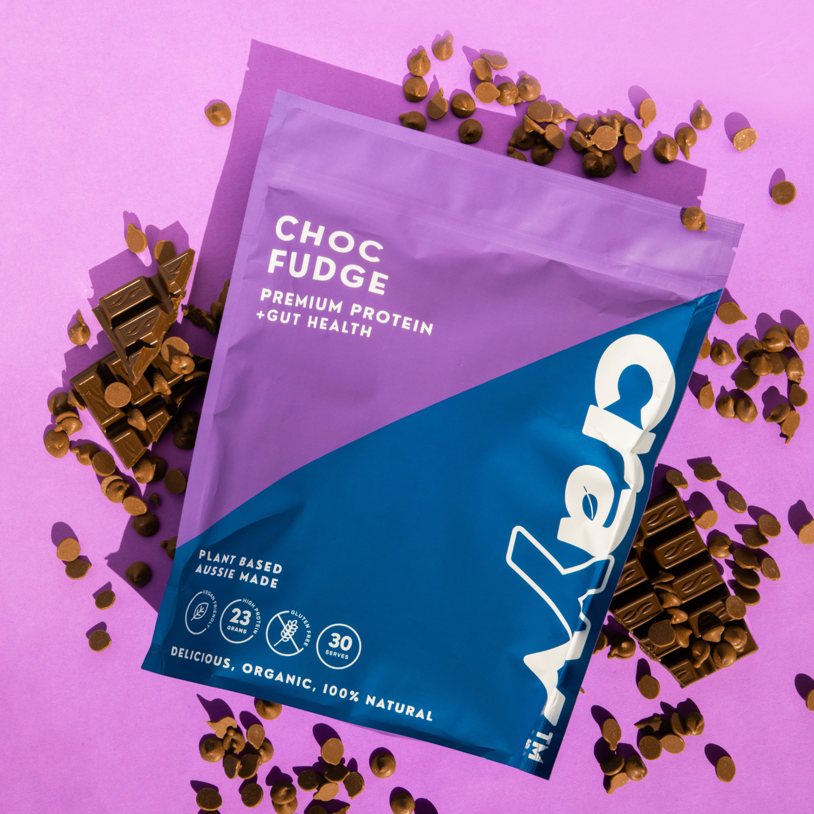 choc fudge premium protein + gut health crayv